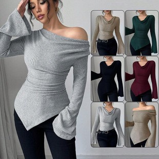 Off Shoulder Blouse - Blusa da donna a maniche lunghe