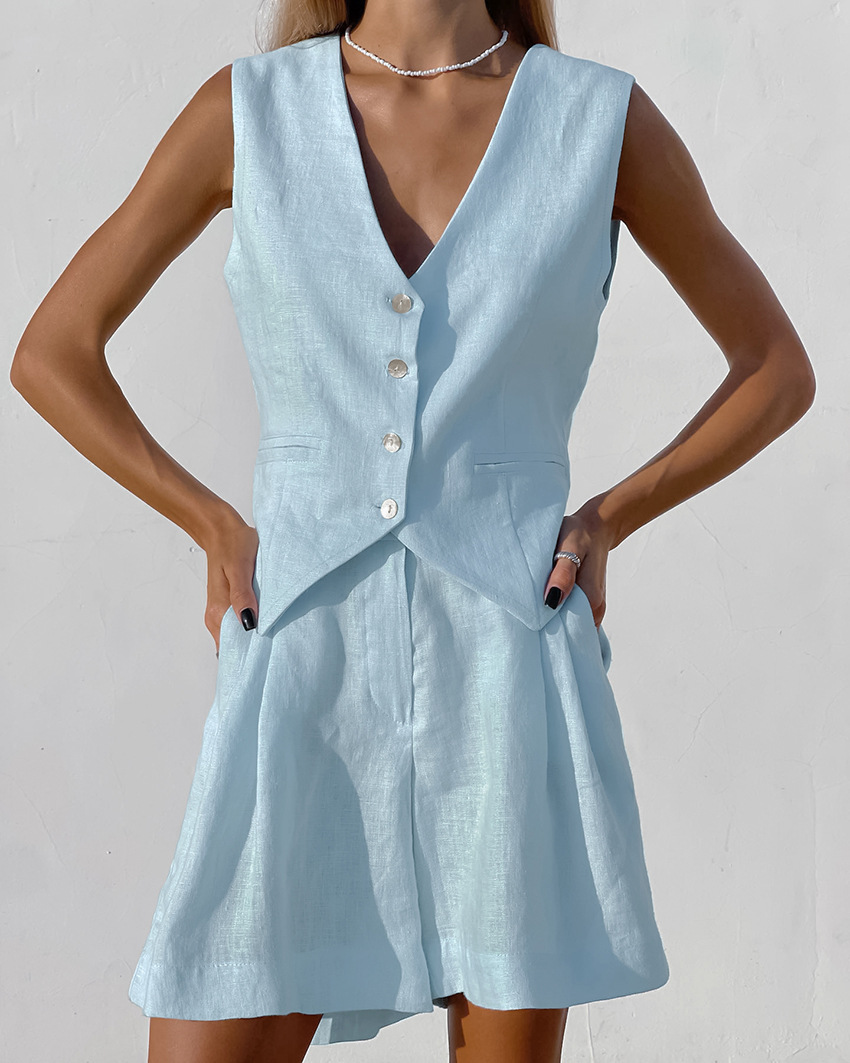 Summer Clothing Linen - 2025 Nuovo vestito Gilet + Pantaloncini