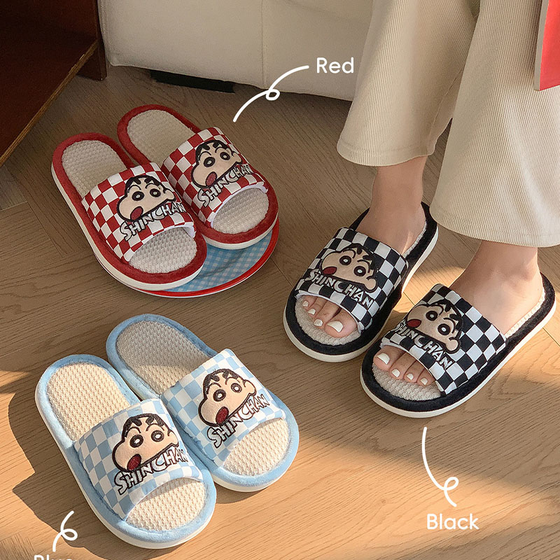Japan Summer Festival Clothing - Pantofole Anime Crayon Shin-Chan in Lino,