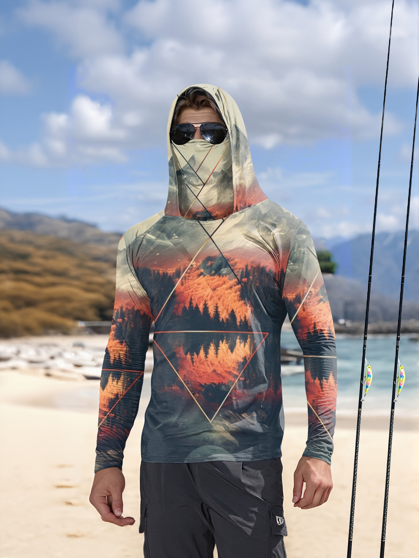 Summer Clothing - Felpa da Pesca per Uomo con