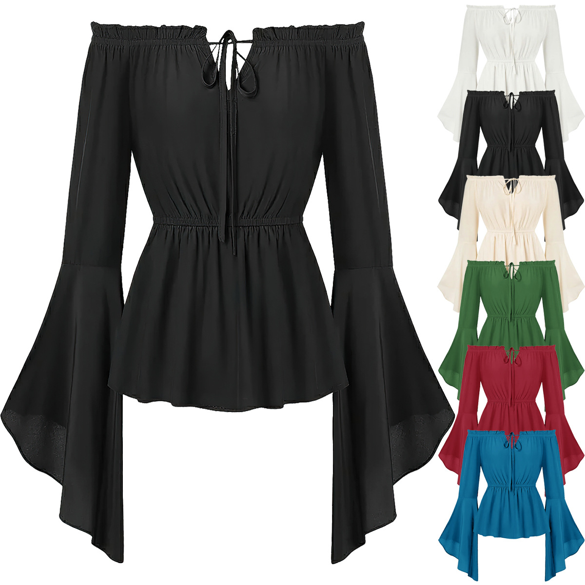 Off Shoulder Blouse - Blusa Medievale con Spalle Scoperte per