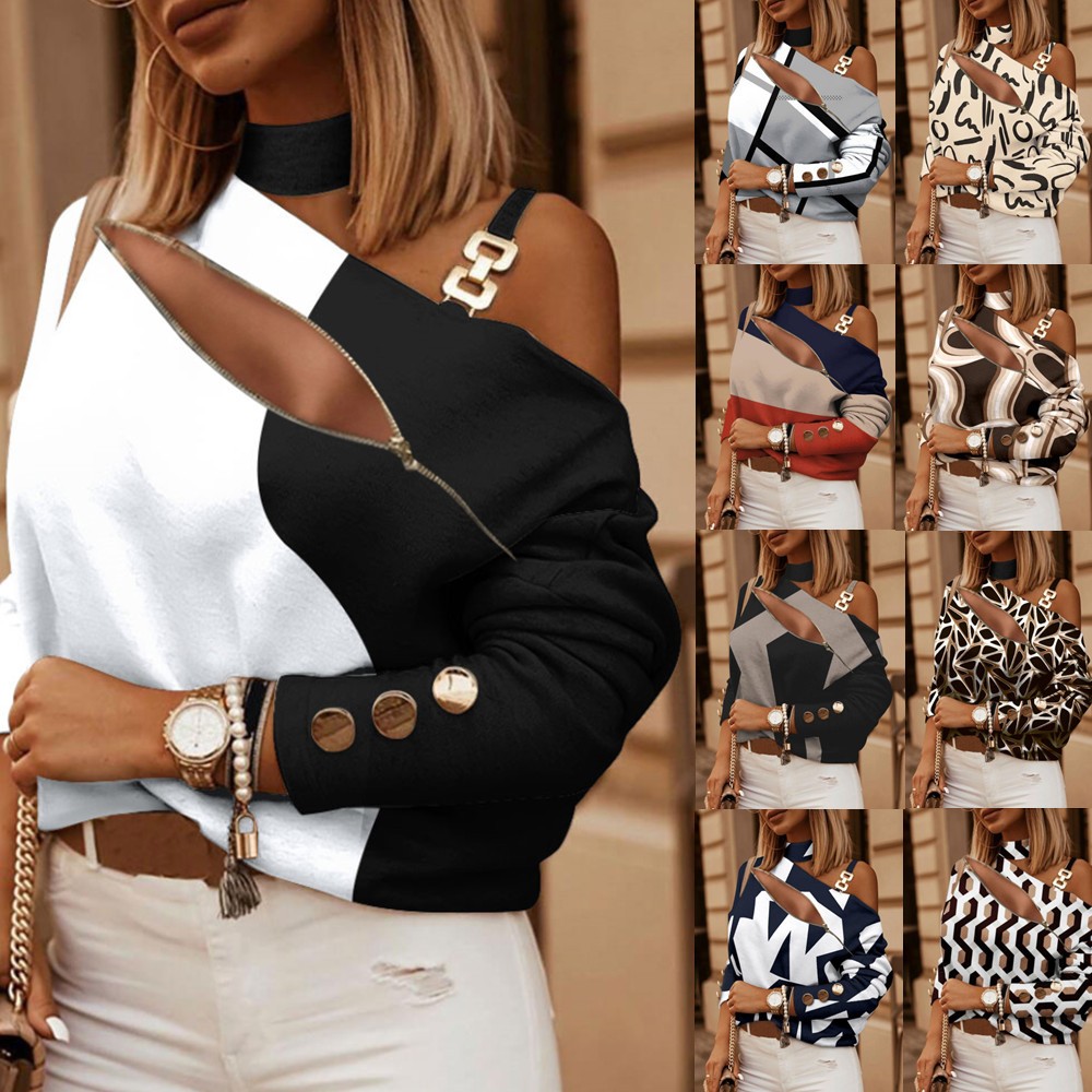 Off Shoulder Blouse - Camicetta da donna con spalle scoperte,
