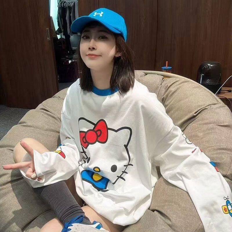 Summer Clothing Styles For Women - T-shirt a maniche lunghe Hello Kitty,