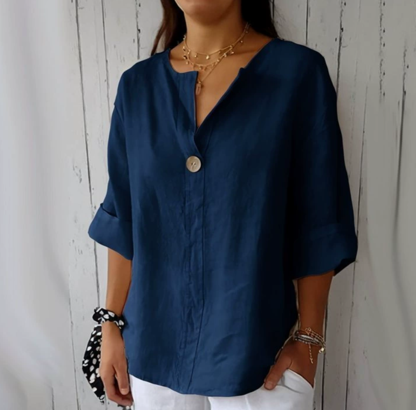 Summer Clothing Linen - Camicia da donna taglie forti con