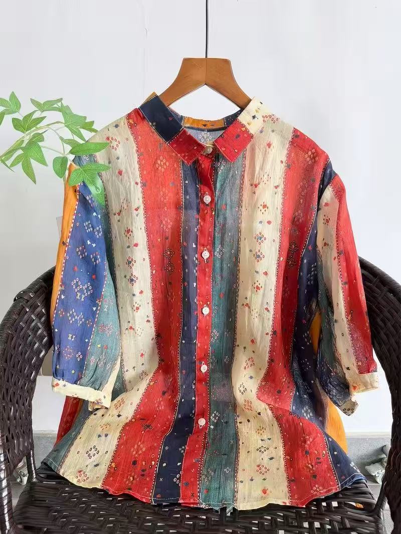 Summer Clothing For Japan - Camicie e Bluse Bohémien 100% Ramia