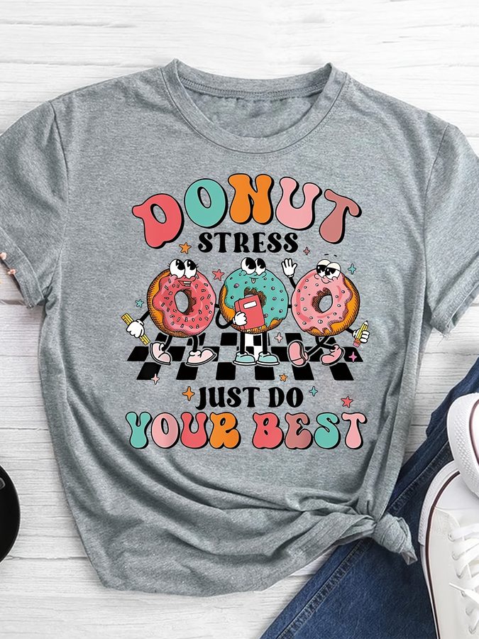 Summer Loving Clothing - T-shirt con stampa Cartoon Donut, top