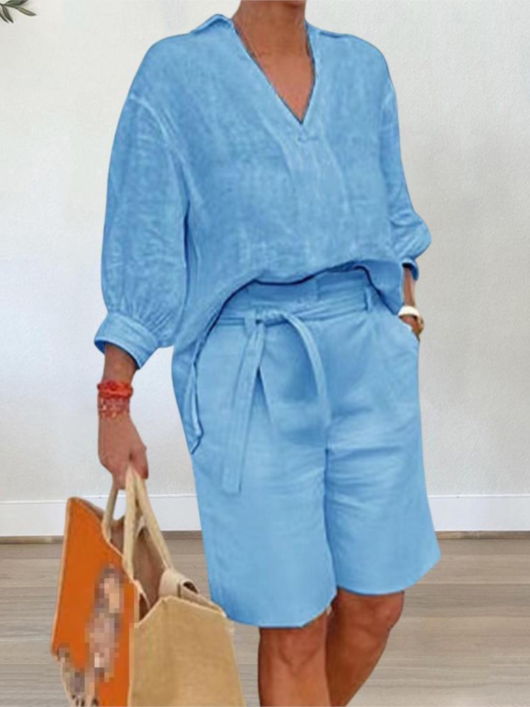 Summer Clothing Linen - Abiti da donna stile elegante set