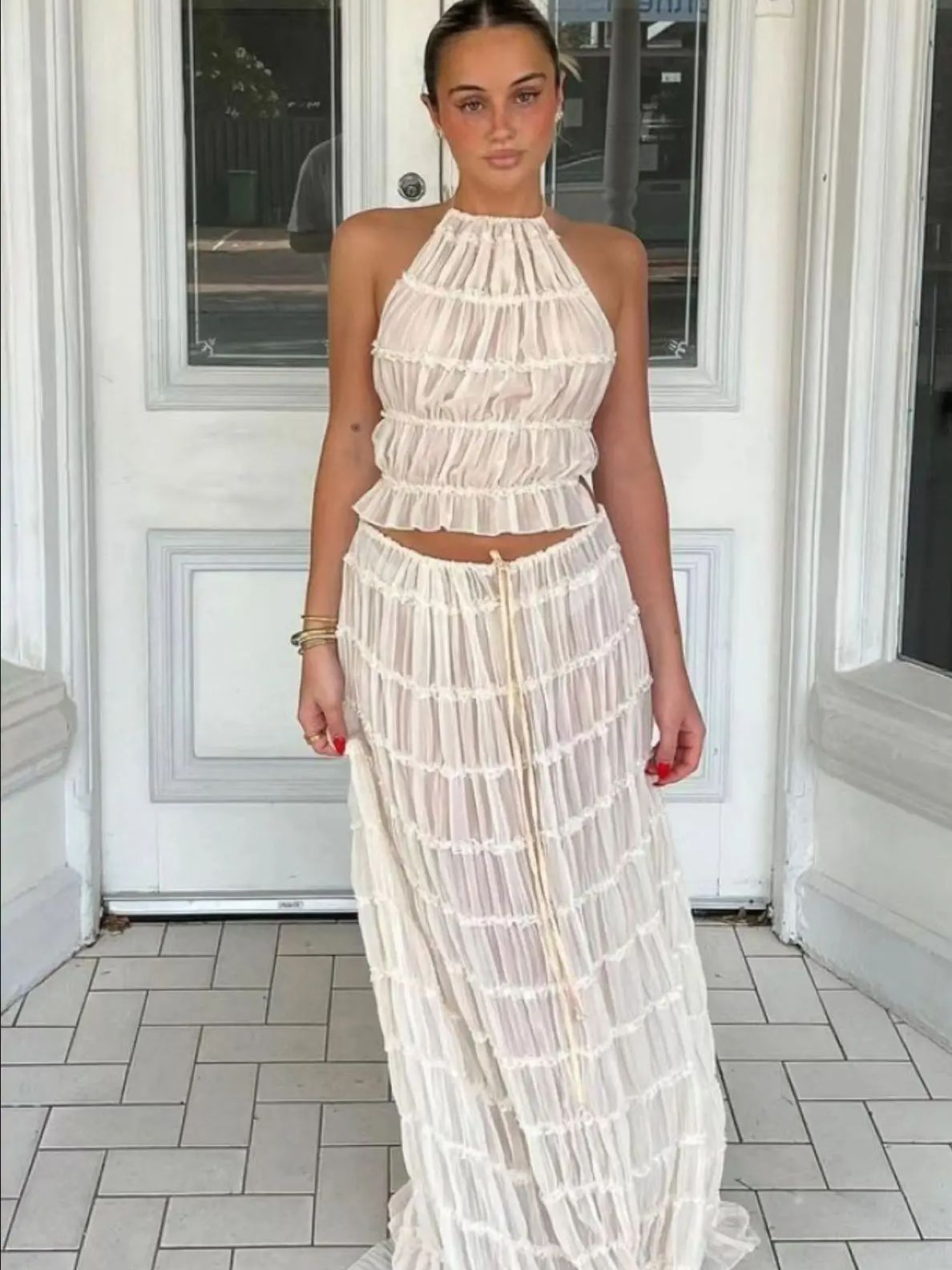 Summer Clothing Zara - Moda Halter Neck Gonna lunga Vestito