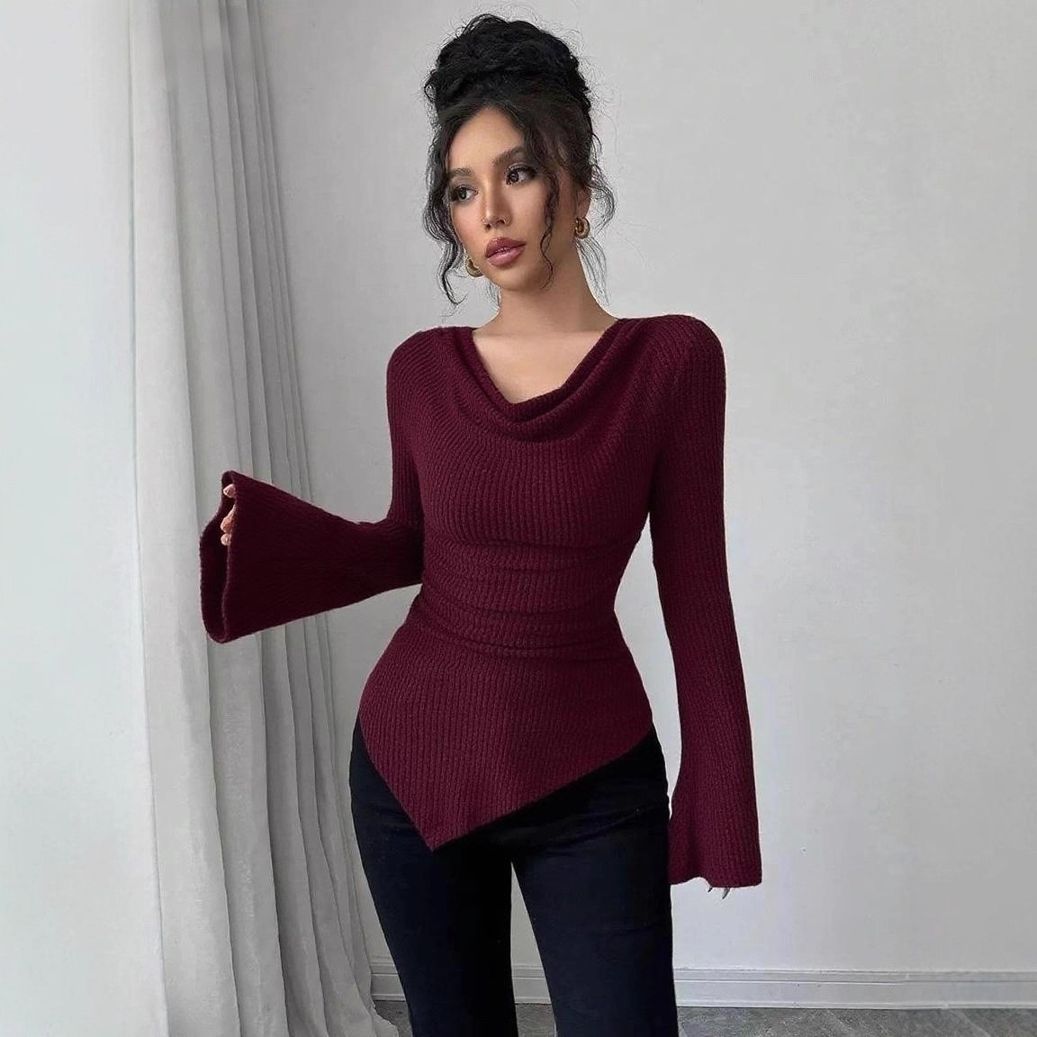 Blusa da donna a maniche lungh - Off Shoulder Blouse recensione e prezzo