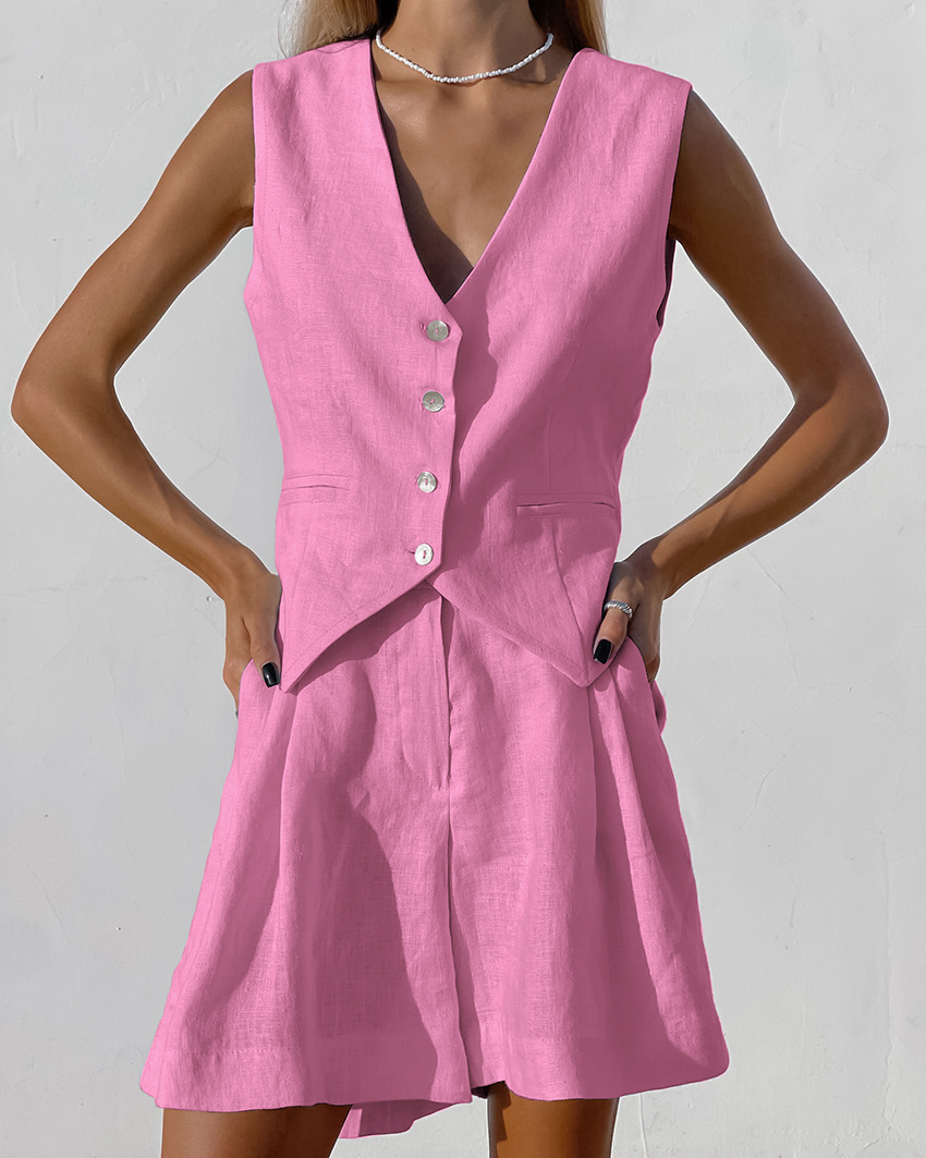 2025 Nuovo vestito Gilet + Pan - Summer Clothing Linen recensione e prezzo