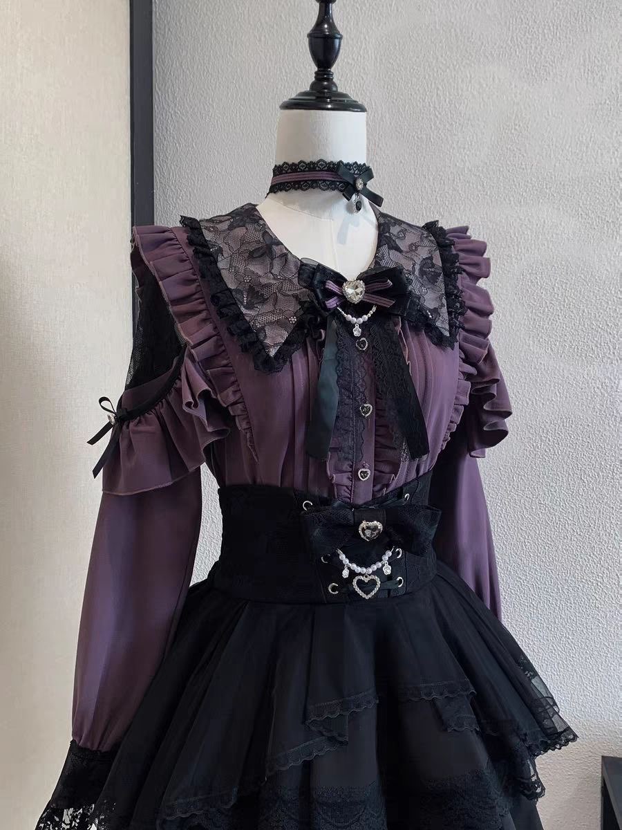 Set di Gonne Harajuku Kawaii p - Off Shoulder Blouse recensione e prezzo