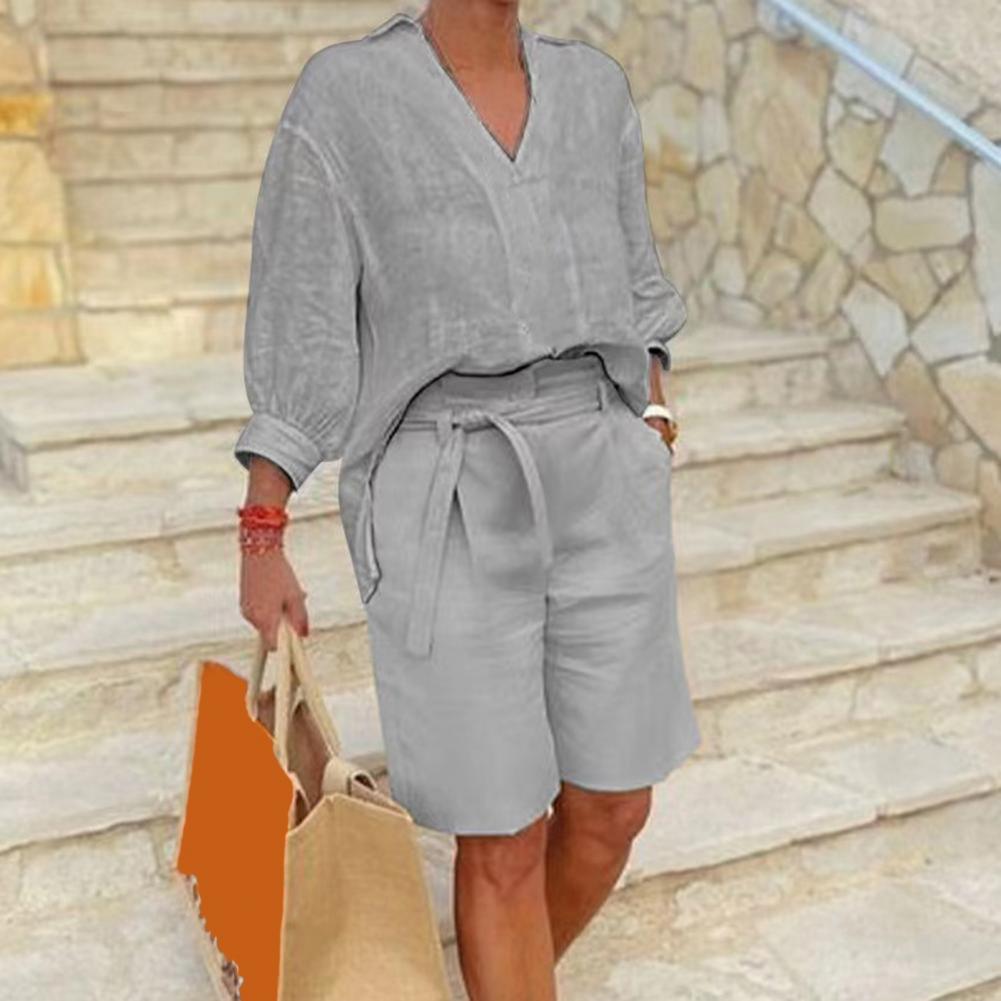 Completo due pezzi da donna in - Summer Clothing Linen recensione e prezzo